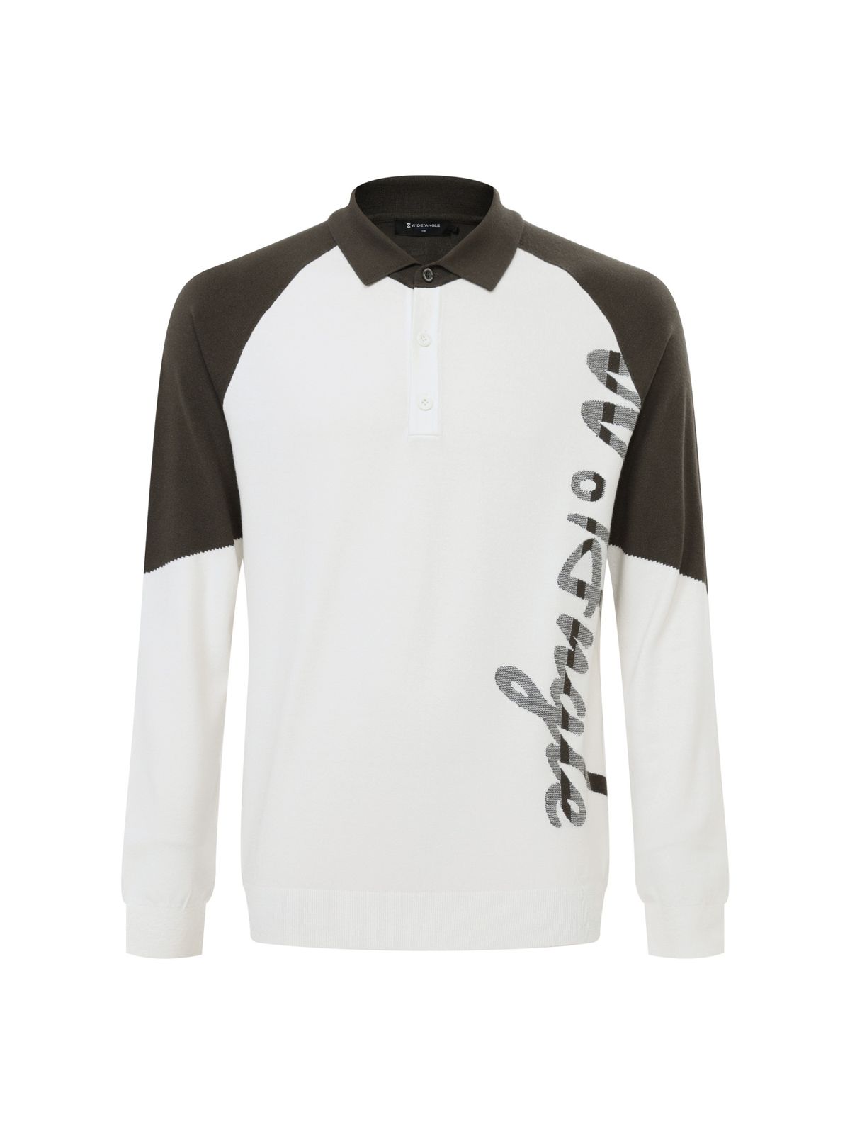 와이드앵글(WIDEANGLE) TO 배색 소매 카라 스웨터 M_Off White