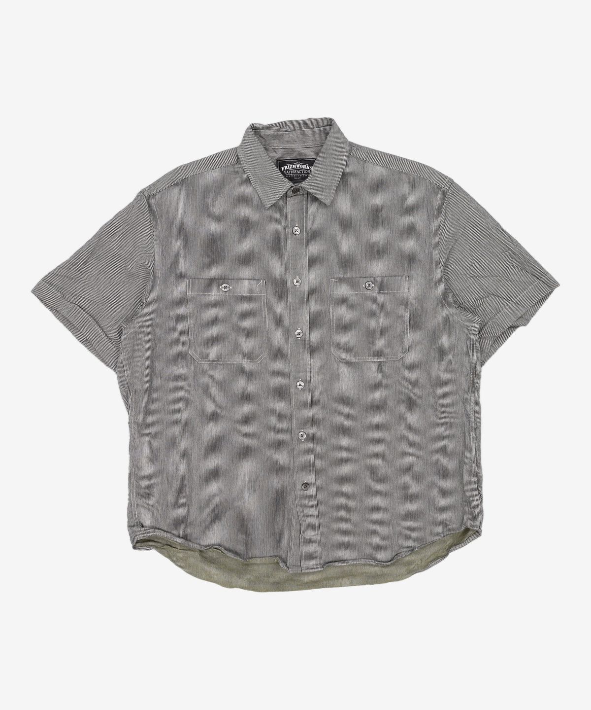 프리즘웍스(FRIZMWORKS) PIN STRIPE HALF SHIRT _ OLIVE M