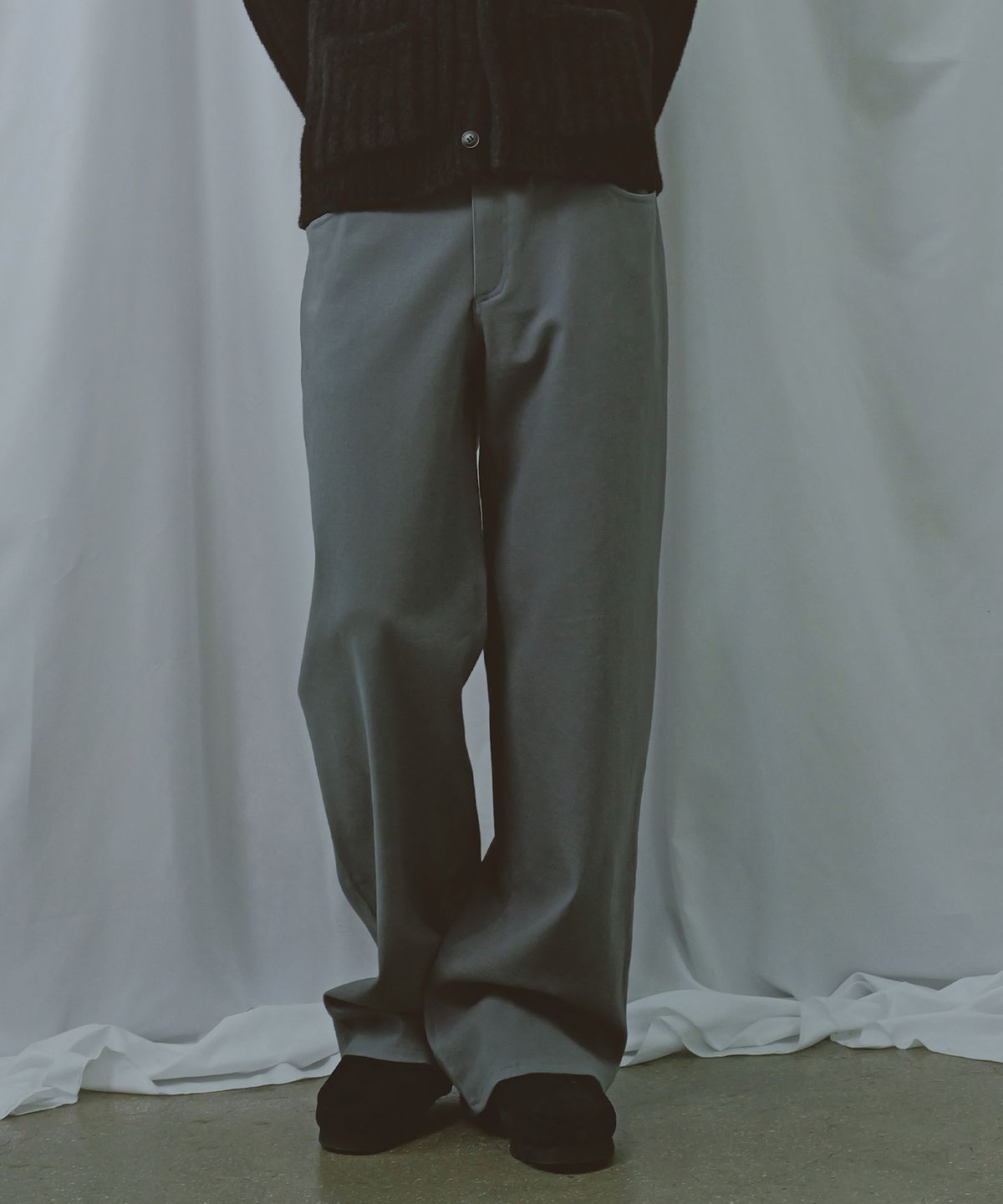 비욘드클로젯(BEYOND CLOSET) [COLLECTION LINE] 럭스 페브릭 몰스킨 팬츠 틸블루