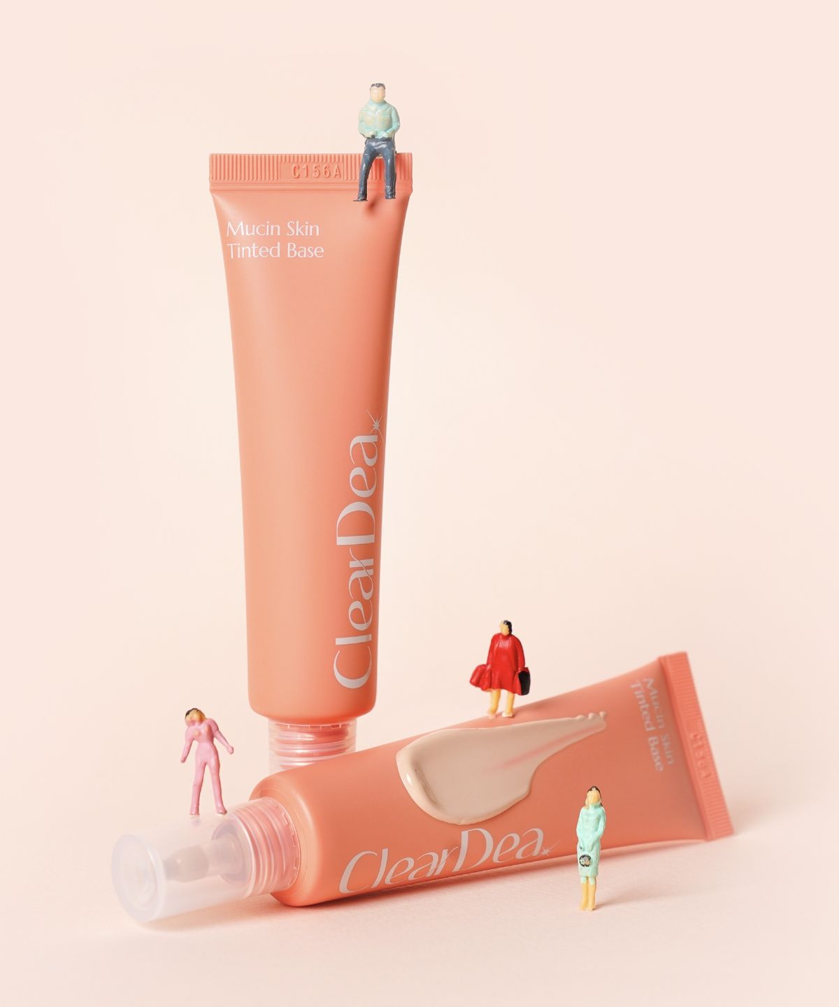 클리어디어(CLEARDEA) [파데프리] 뮤신 스킨 틴티드 베이스 듀오 (미나리 클렌저 20ml+업 텐션 퍼프 1개+뮤신 앰플 1ml*4 증정)
