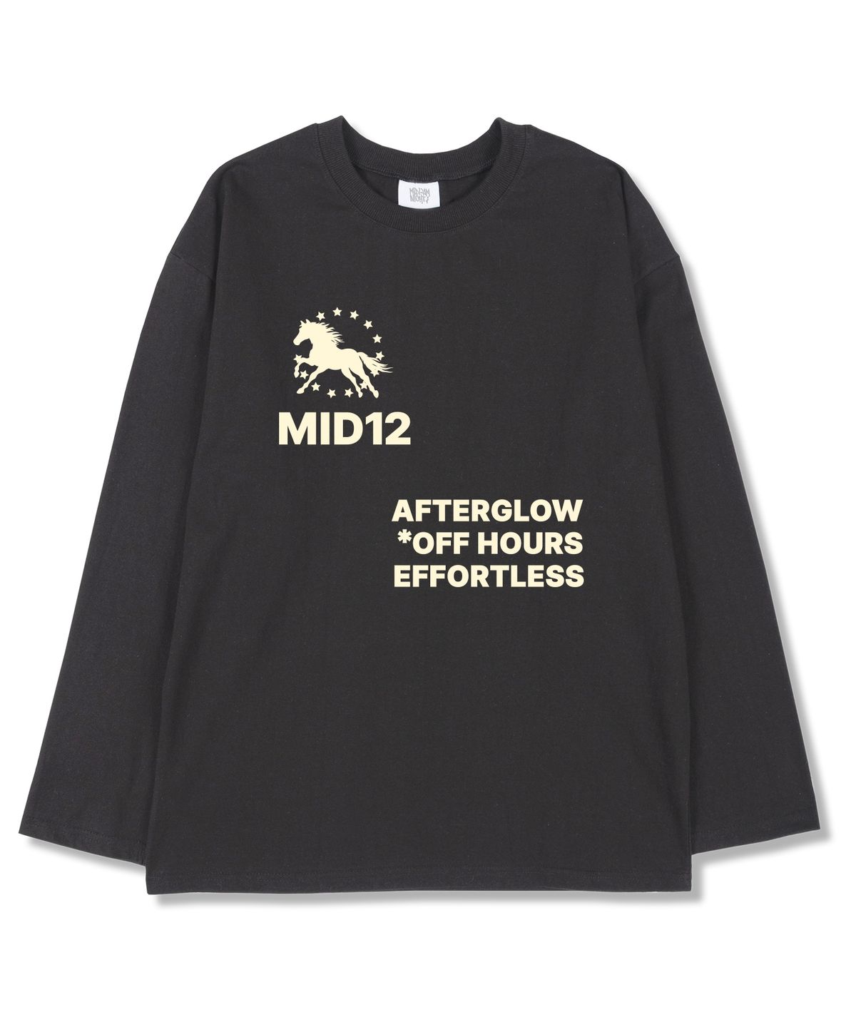 미드나잇12에이엠(MIDNIGHT12AM) MID12글로우 오버핏 긴팔티셔츠 3color