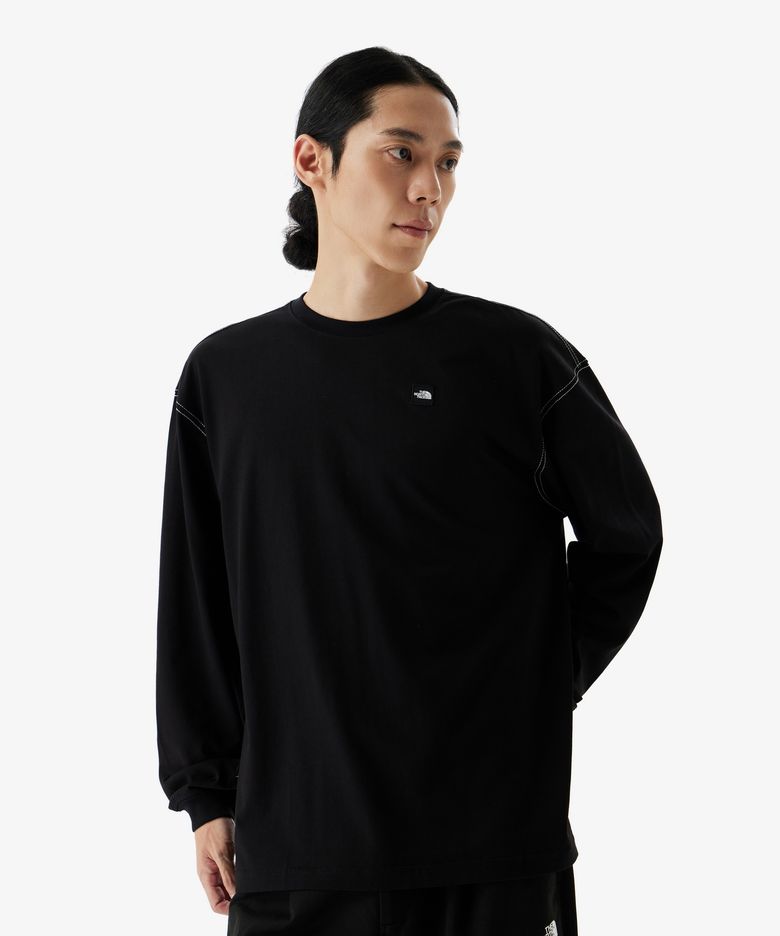 NT7TS50J 에센셜 긴팔 티셔츠 BLACK
