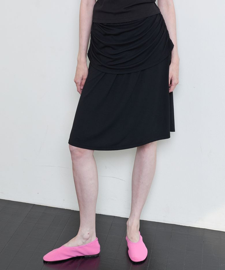 Layer Jersey Skirt Black