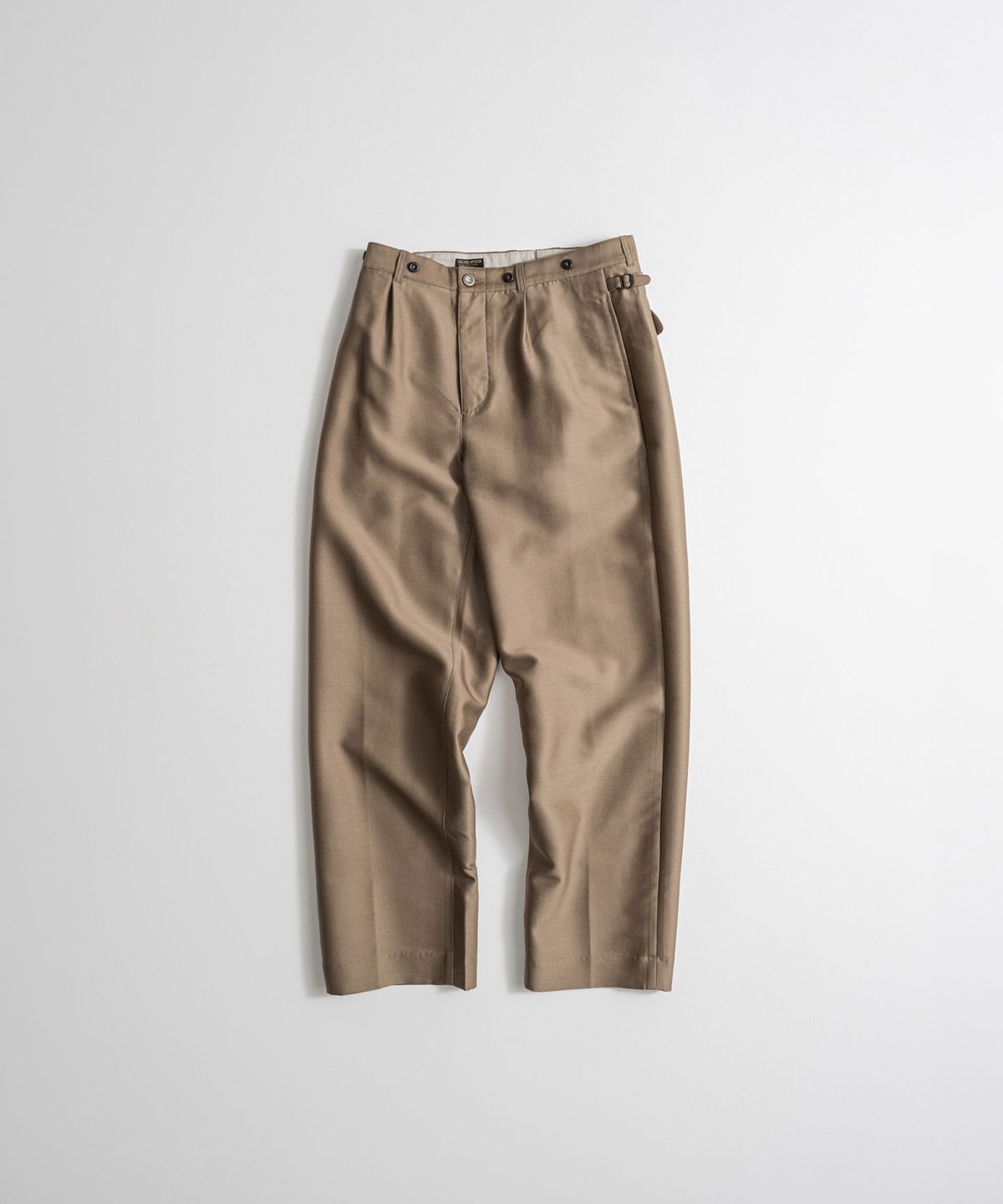 비헤비어(BEHEAVYER) SILK WOOL CLASSIC TROUSERS taupe