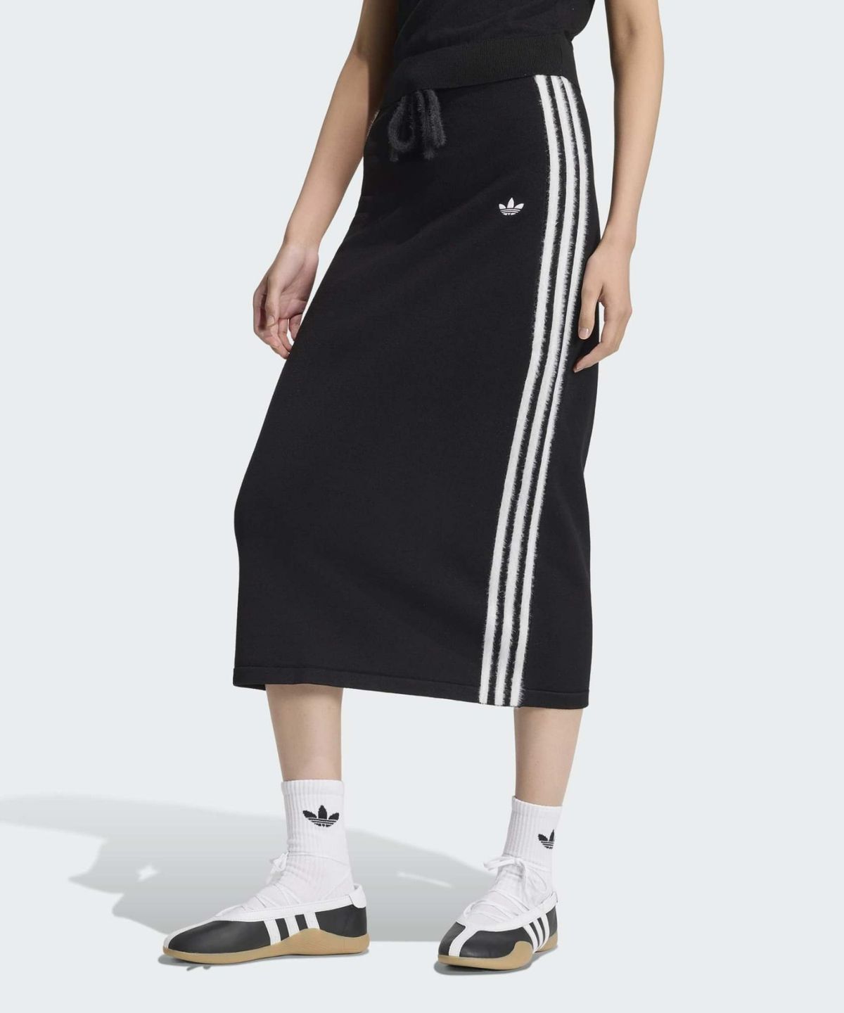 아디다스(ADIDAS) 니트 스커트 - 블랙:화이트 / KS9373