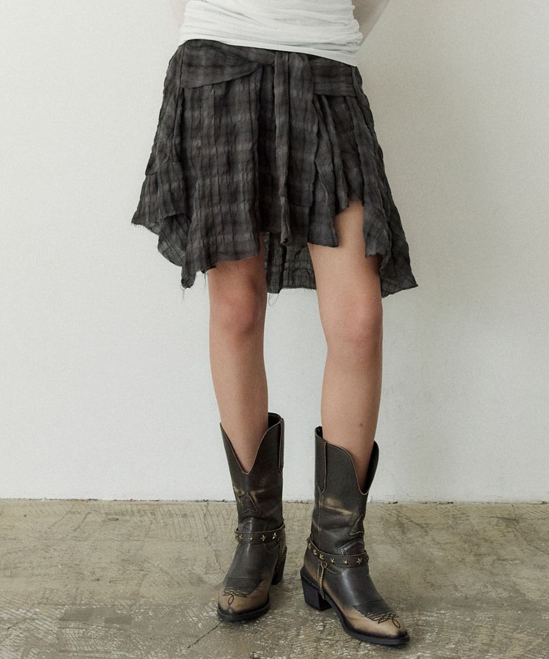 Shirt Layer Flare Skirt (GREY)