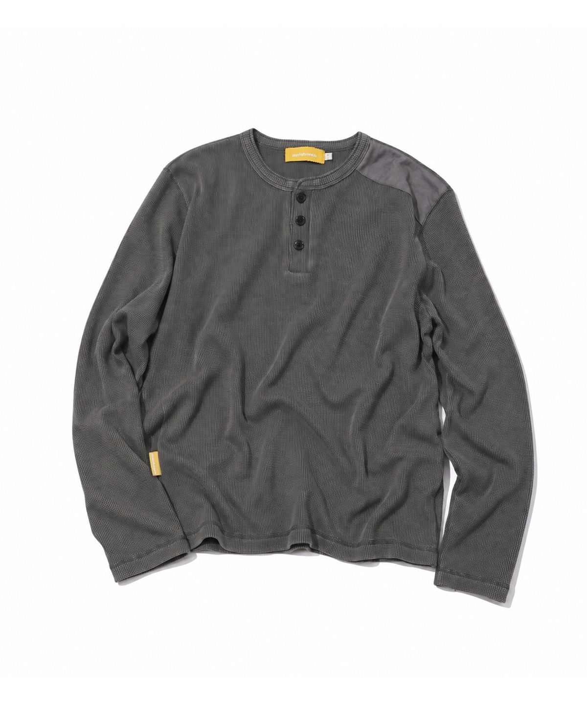 메인부스(MAINBOOTH) Washed Henley T-shirt(CHARCOAL)