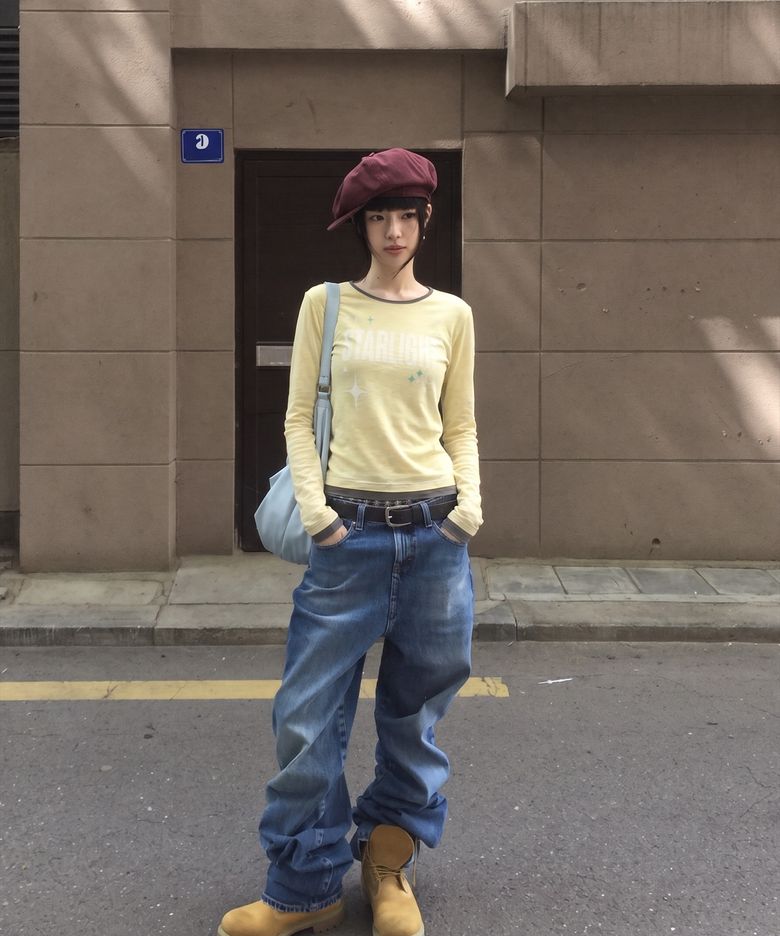 Starlight Slub Layered T-shirt(LEMON)