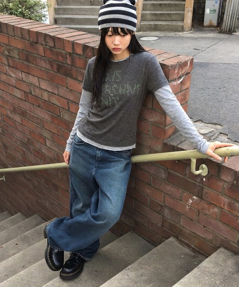 Archive Unit Layered T-shirt(DUST GRAY)