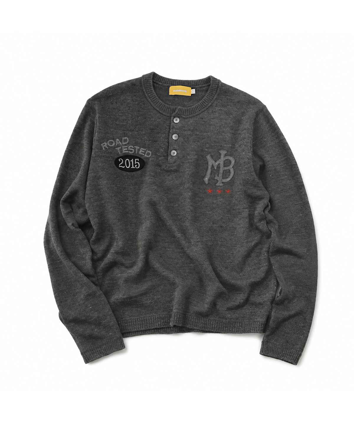 메인부스(MAINBOOTH) Heritage Henley Sweater(CHARCOAL)