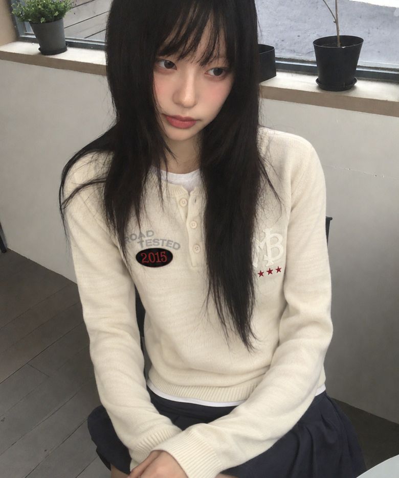 Heritage Henley Sweater(CREAM)