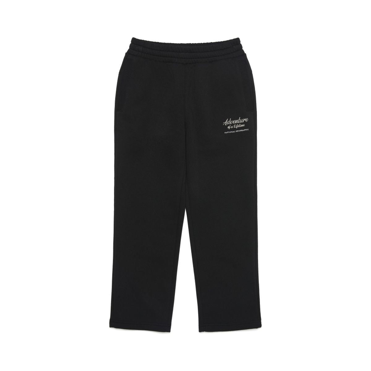 내셔널지오그래픽 키즈(NATIONAL GEOGRAPHIC KIDS) K254GPT020 여아 일자핏 니트 트레이닝 팬츠 (융기모) CARBON BLACK