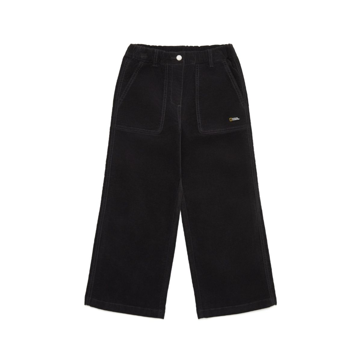 내셔널지오그래픽 키즈(NATIONAL GEOGRAPHIC KIDS) K254GPT030 여아 와이드핏 우븐 팬츠 (기모) D/GREY
