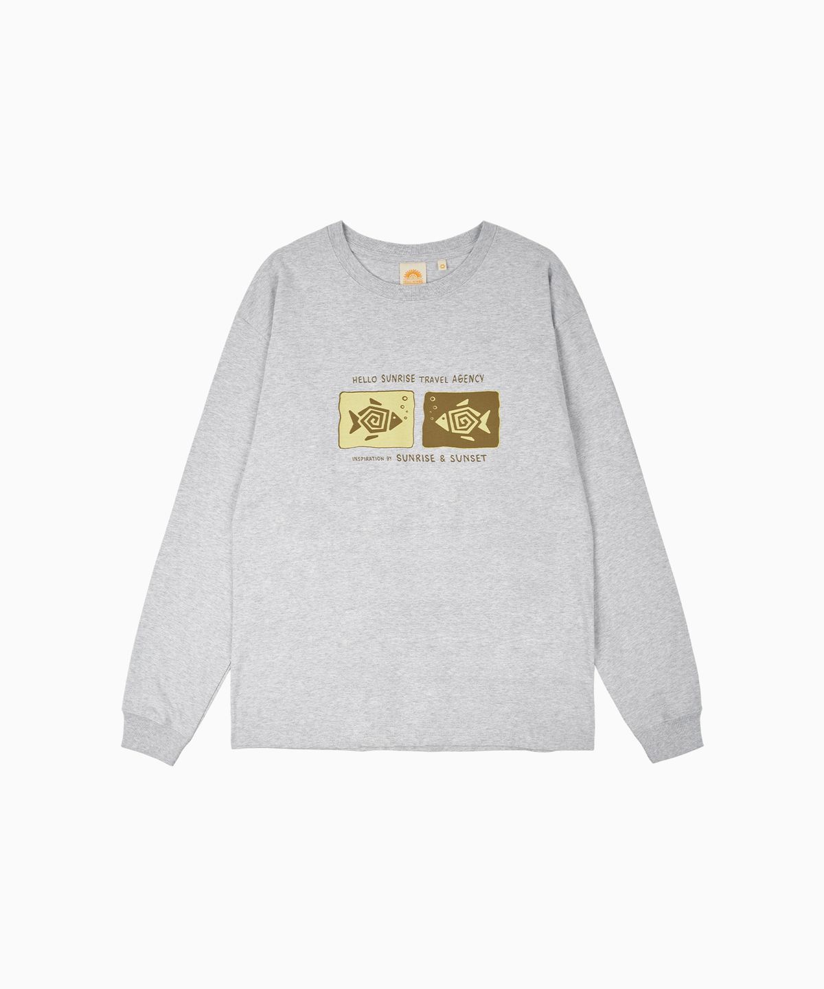 헬로 선라이즈(HELLO SUNRISE) Geometric Fish L/S Tee_L.Gray