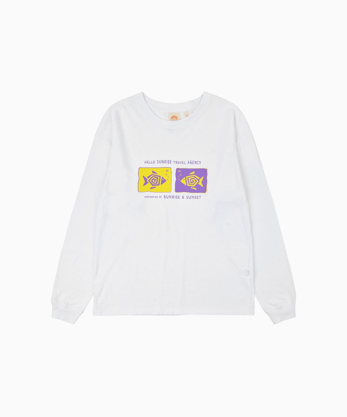 헬로 선라이즈(HELLO SUNRISE) Geometric Fish L/S Tee_White