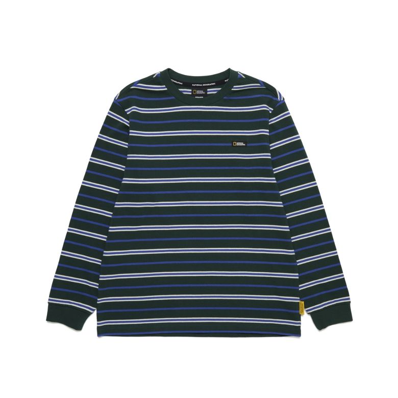K253UTS020 스트라이프 티셔츠 D/GREEN