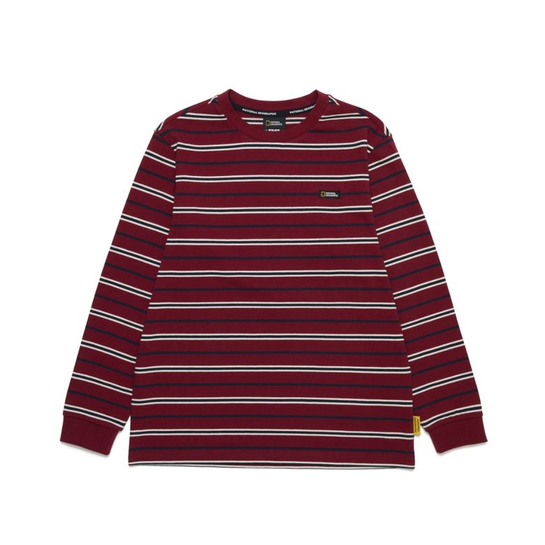 K253UTS020 스트라이프 티셔츠 WINE
