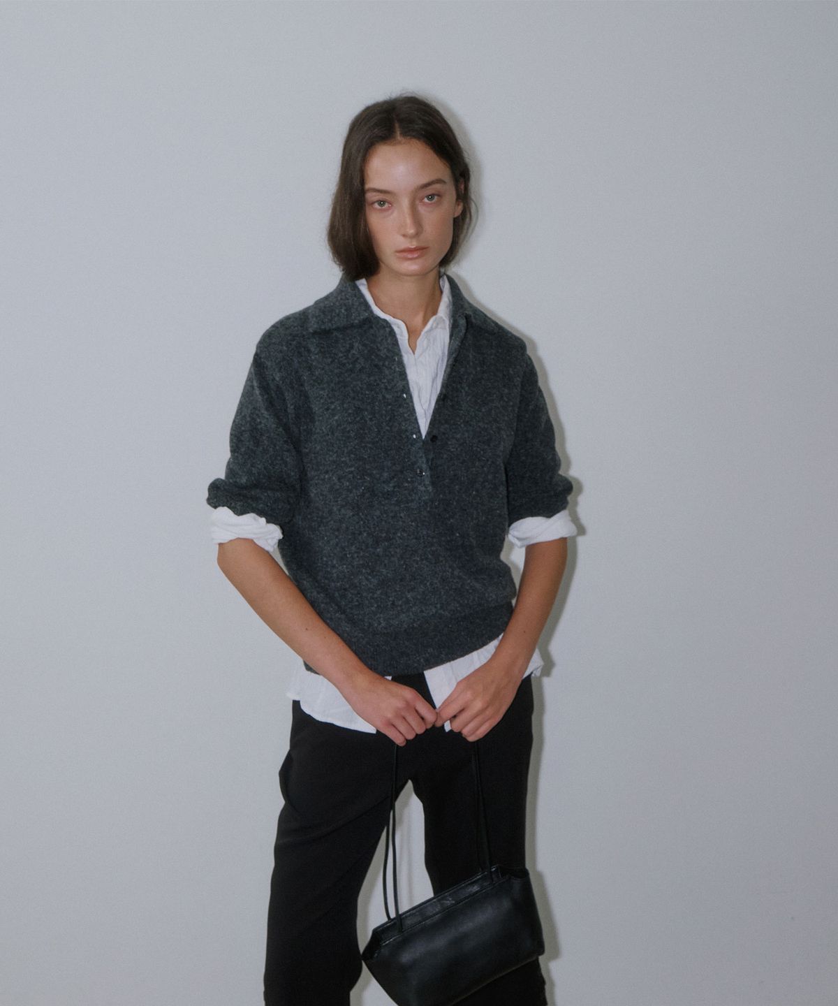가더(GARDER) Vin Button Knit (Gray)