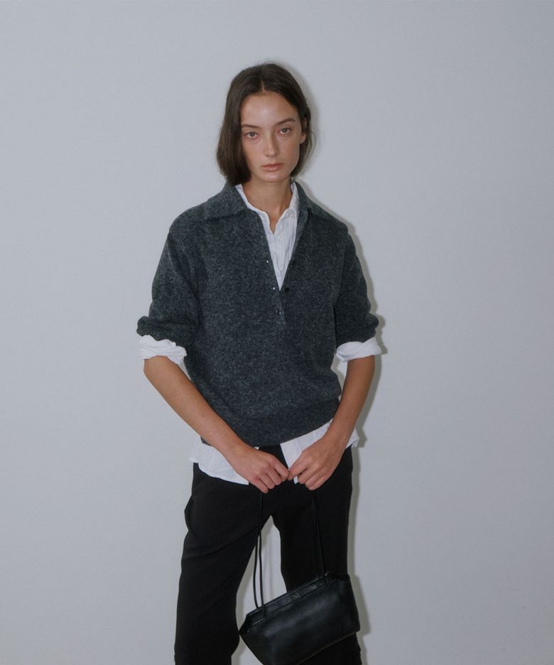 Vin Button Knit (Gray)
