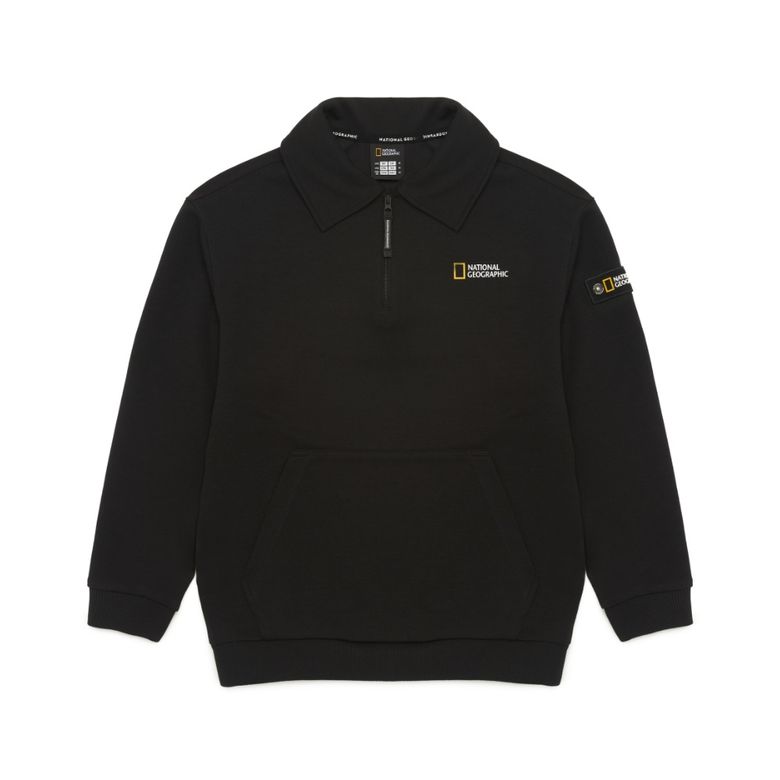 K243USW070 ESG 반집업 맨투맨 CARBONBLACK