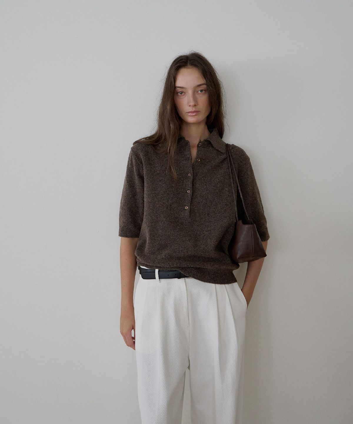 가더(GARDER) Vin Button Knit (Brown)