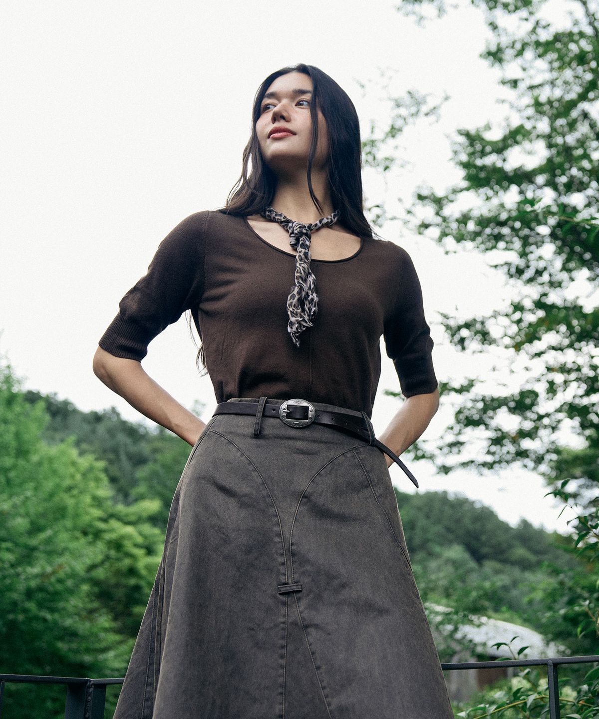 글로우노트(GLOWNOTE) GLOW Fog Drape Skirt