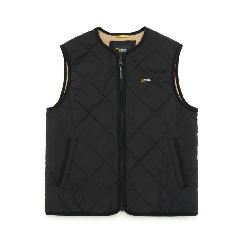 K234UPV010 퀼팅 라운드넥 패딩 베스트 CARBONBLACK