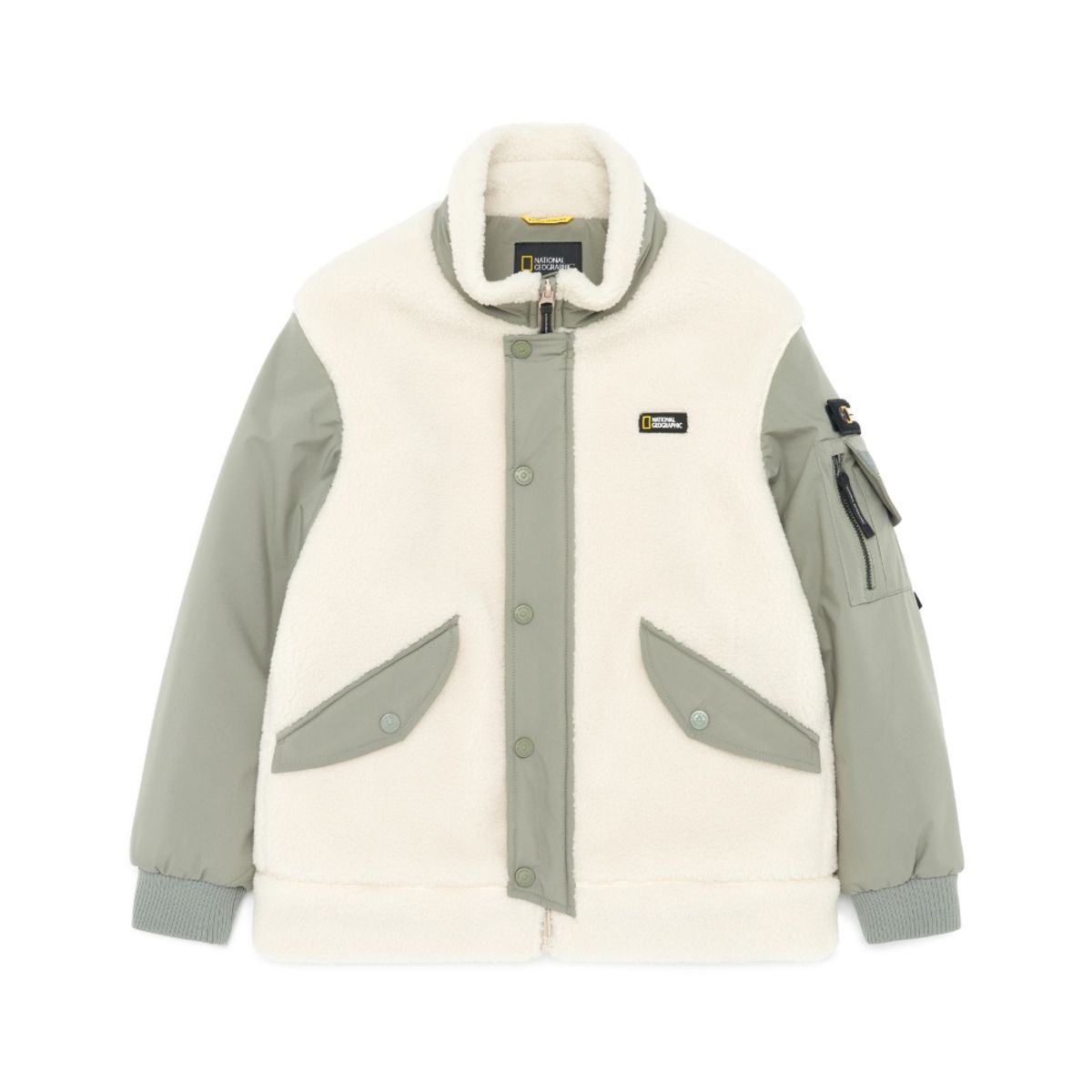 내셔널지오그래픽 키즈(NATIONAL GEOGRAPHIC KIDS) K234UFJ210 어드벤처 우븐배색 플리스 자켓 LBEIGE