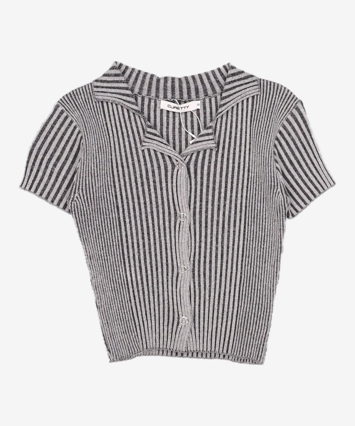 큐리티(CURETTY) C TWO TONE KNIT CARDIGAN_GREY S
