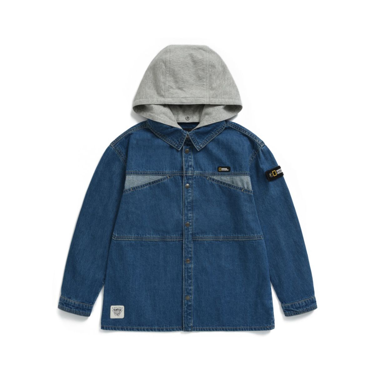 내셔널지오그래픽 키즈(NATIONAL GEOGRAPHIC KIDS) K233USH010 데님 후드 셔츠 BLUE