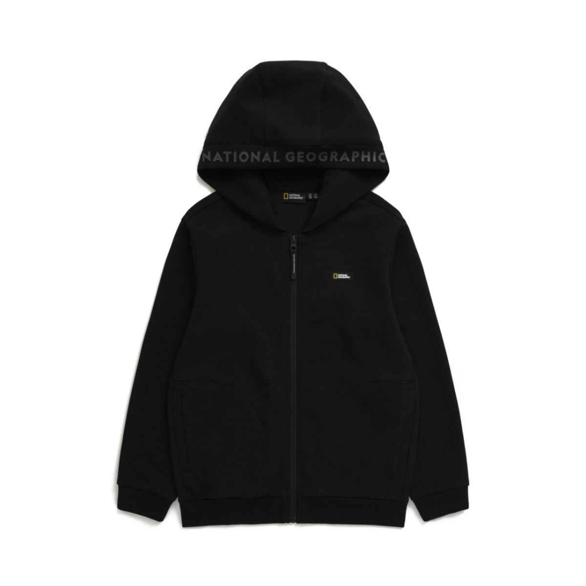 내셔널지오그래픽 키즈(NATIONAL GEOGRAPHIC KIDS) K233UFT010 베이직 후디 트레이닝 F-ZIP CARBON BLACK