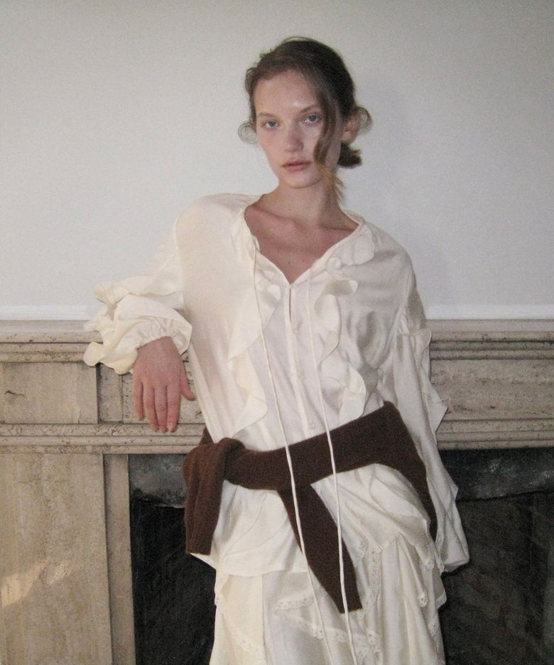 Tico frill blouse - Beige