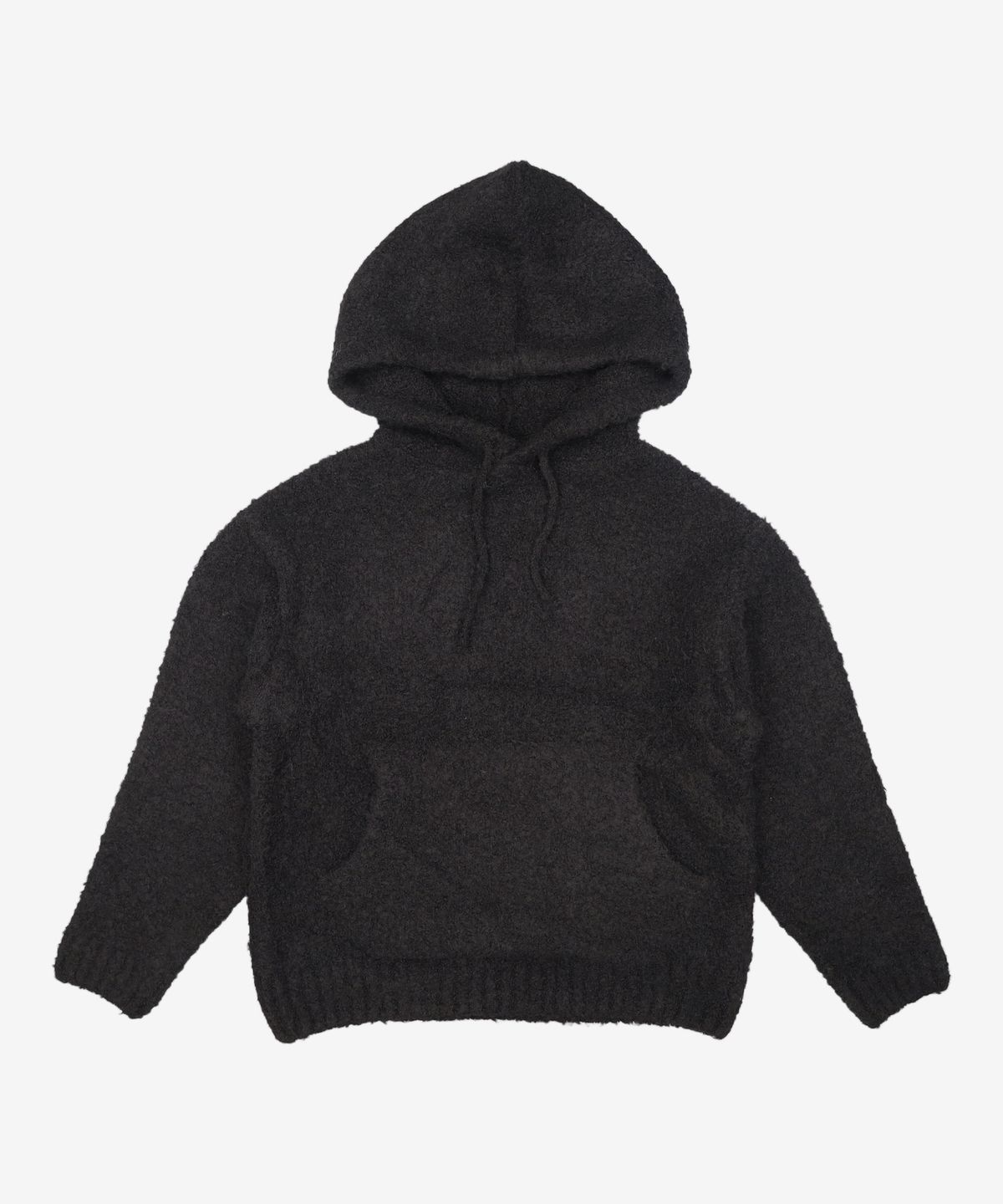 프리즘웍스(FRIZMWORKS) WAVE BOUCLE KNIT HOODY _ BLACK M