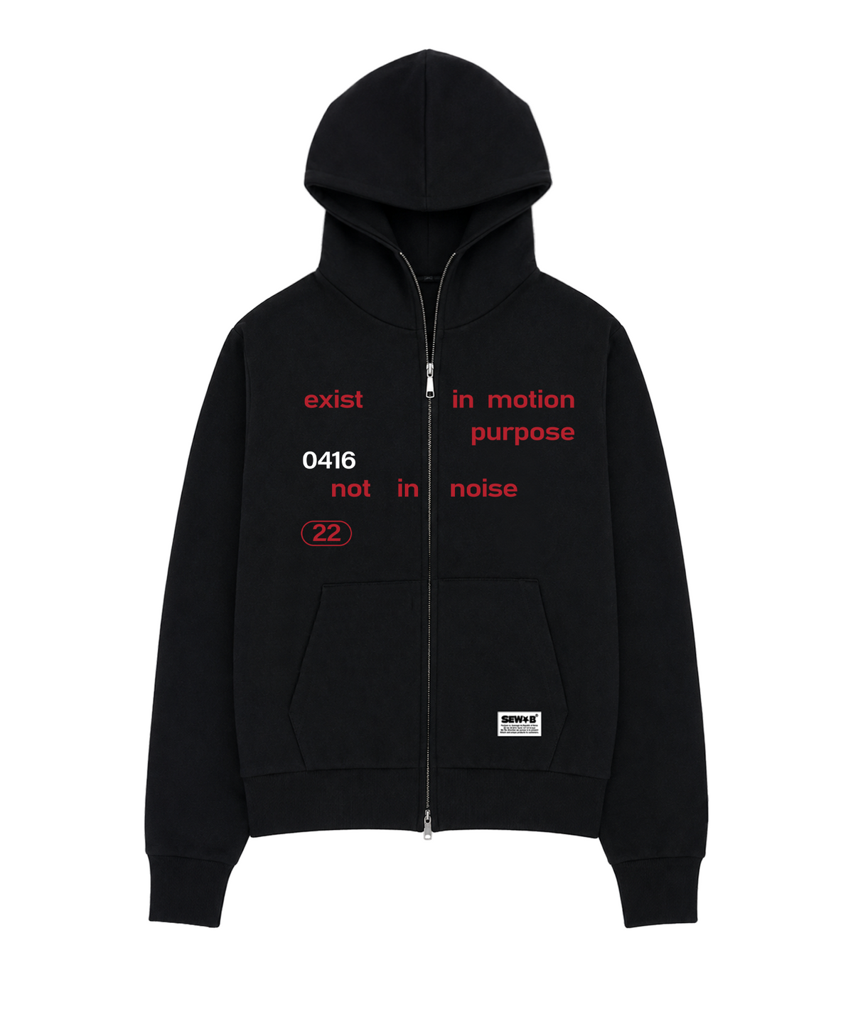 쏘비(SEW-B) 하이넥 0416RED (세미오버) 후드집업 [블랙]