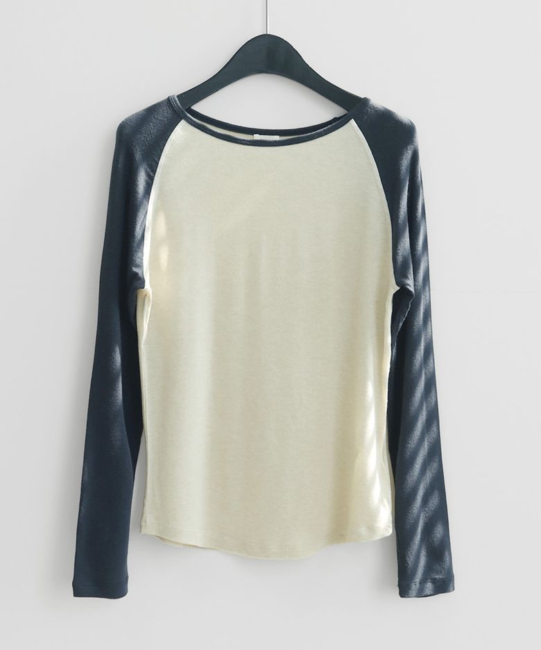 sadie raglan boatneck T (NAVY)