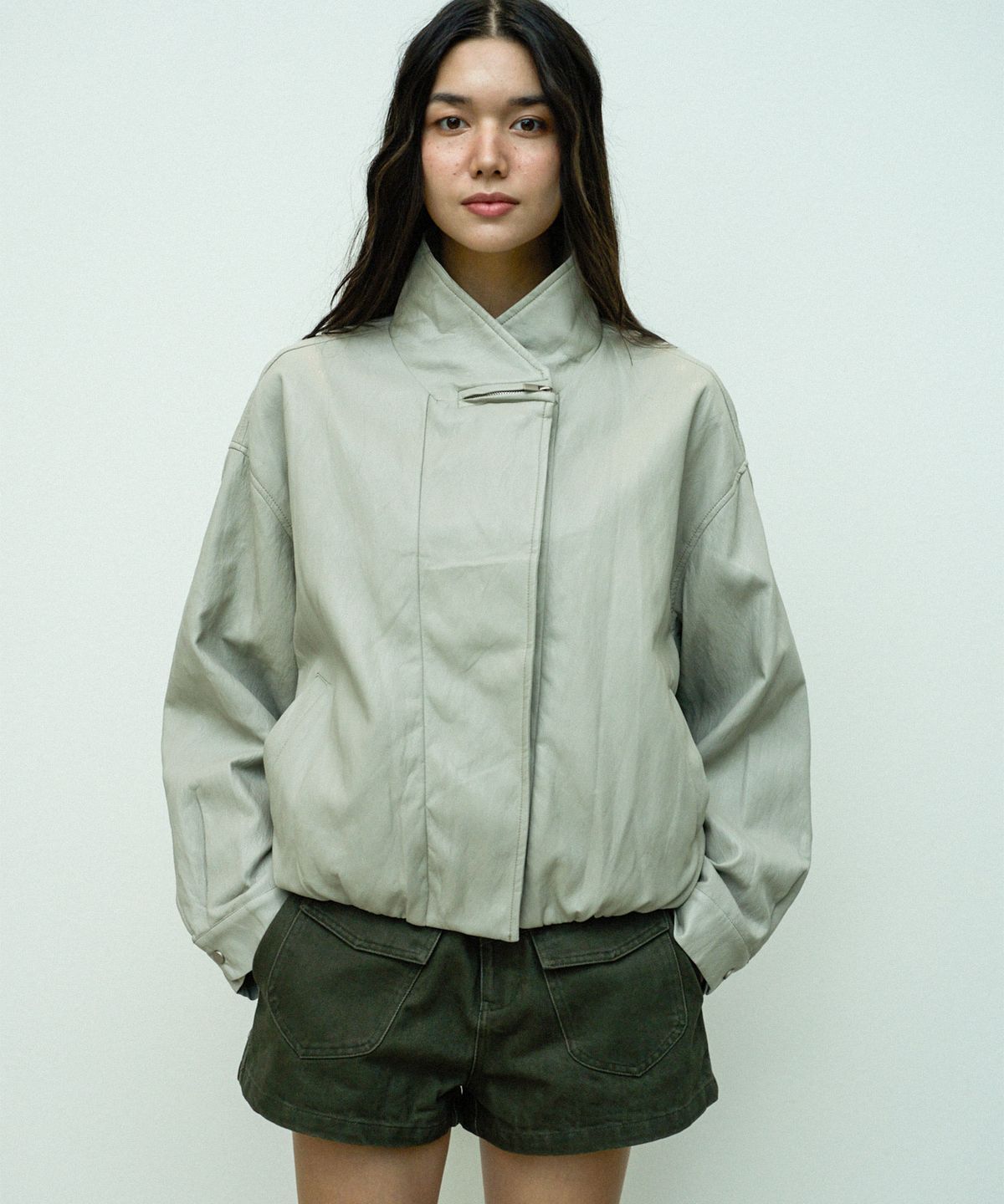 글로우노트(GLOWNOTE) Fog Leather Jumper (2COLOR)