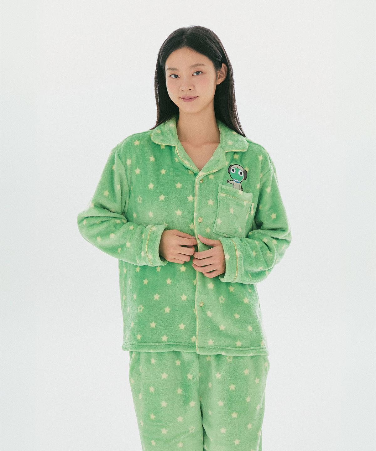 스파오(SPAO) [개구리 중사 케로로] 수면 파자마(Green)_SPPPG4VU12