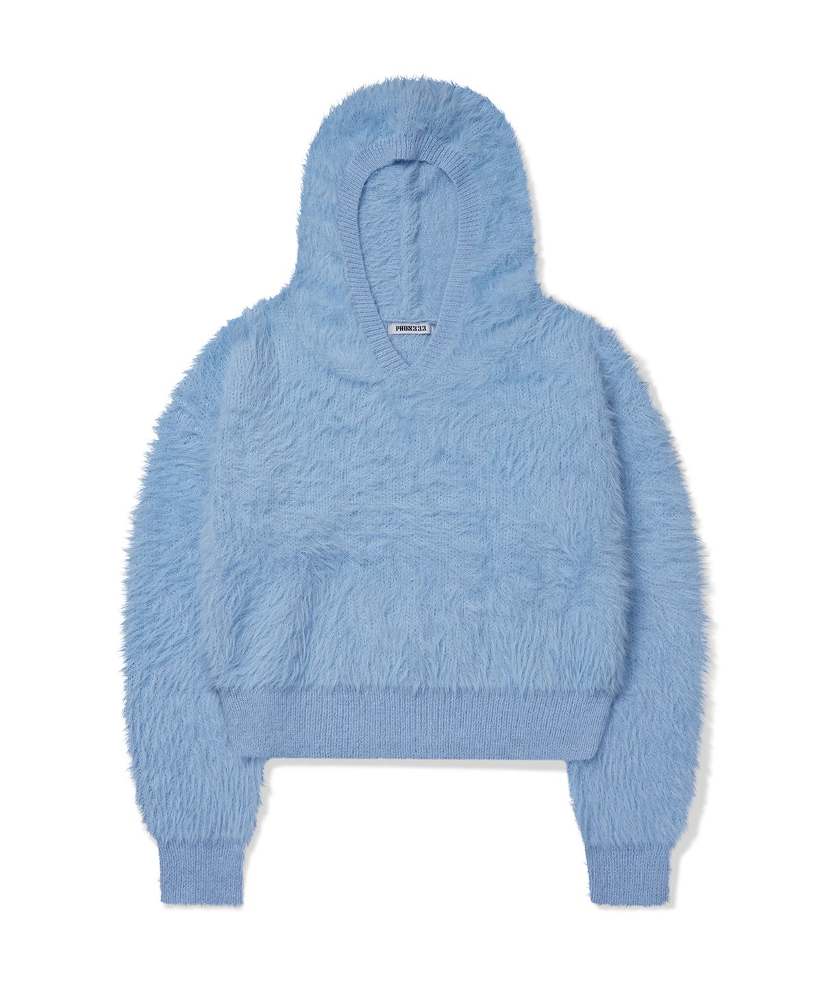 포스333(PHOS333) W Crop Hairy Hoodie/Sky Blue