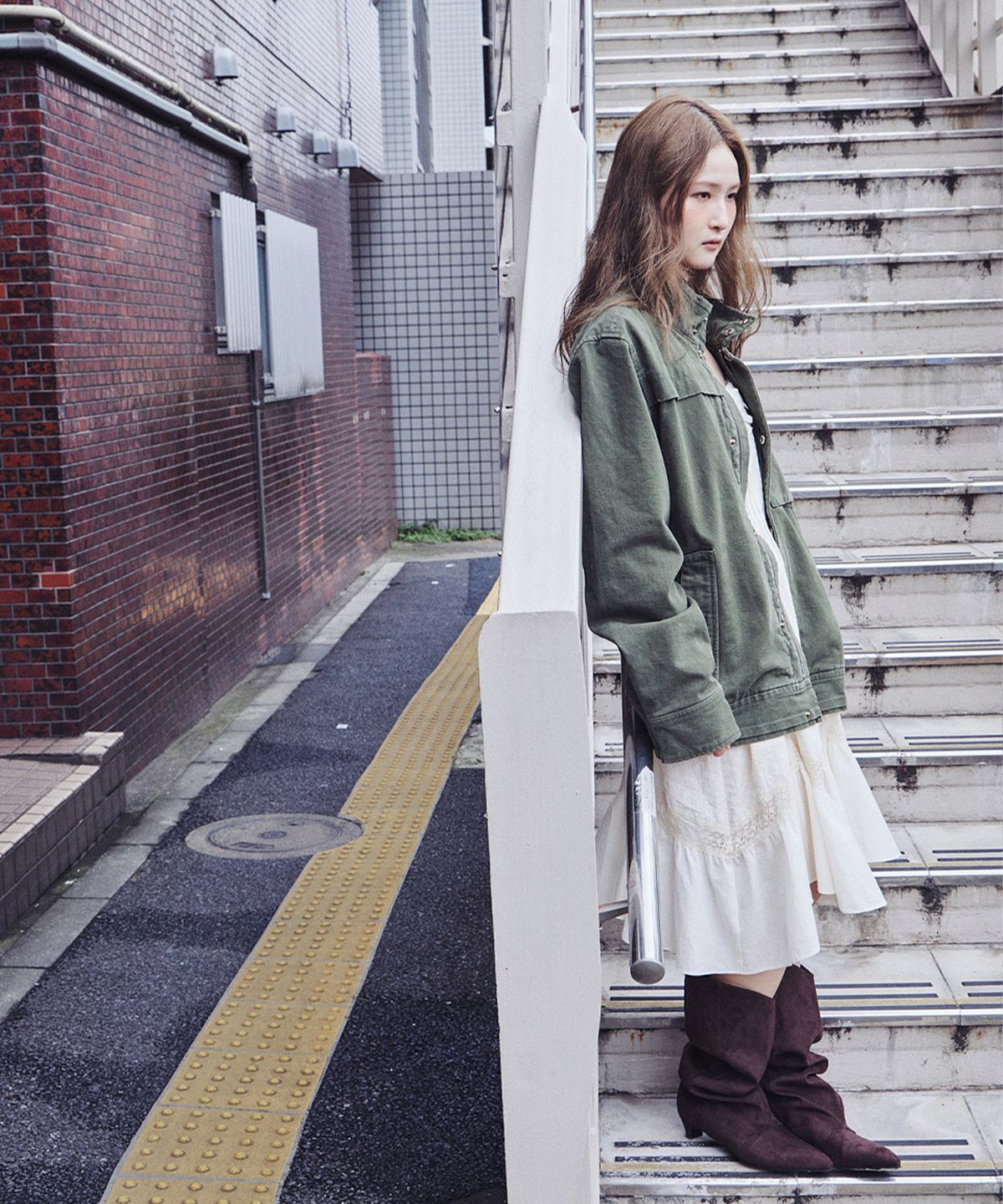 태리스(TAERIS) VINTAGE WASHED WORK JACKET_KHAKI