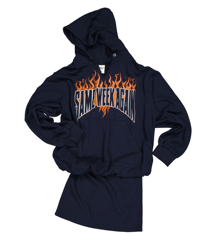 SAME WEEK AGAIN HOODIE DRESS-NAVY