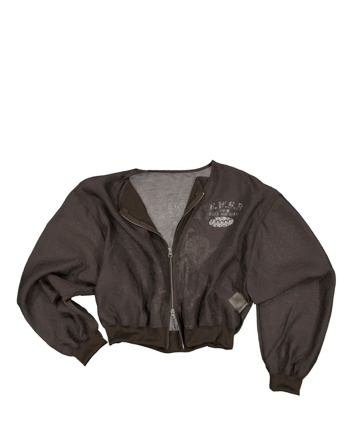 캐주얼 매뉴얼(KASUAL MANUAL) OVERTIME SHEER ZIP-UP-BROWN