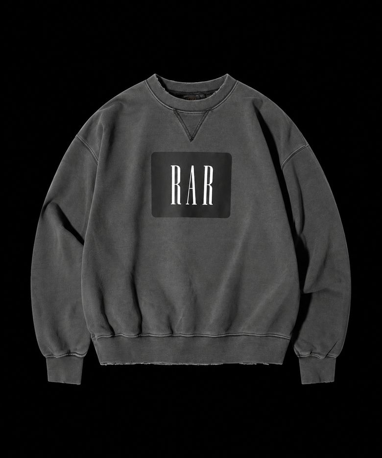 RAR 로고 선페이드 이펙트 빈티지 스웻셔츠_FADED BLACK