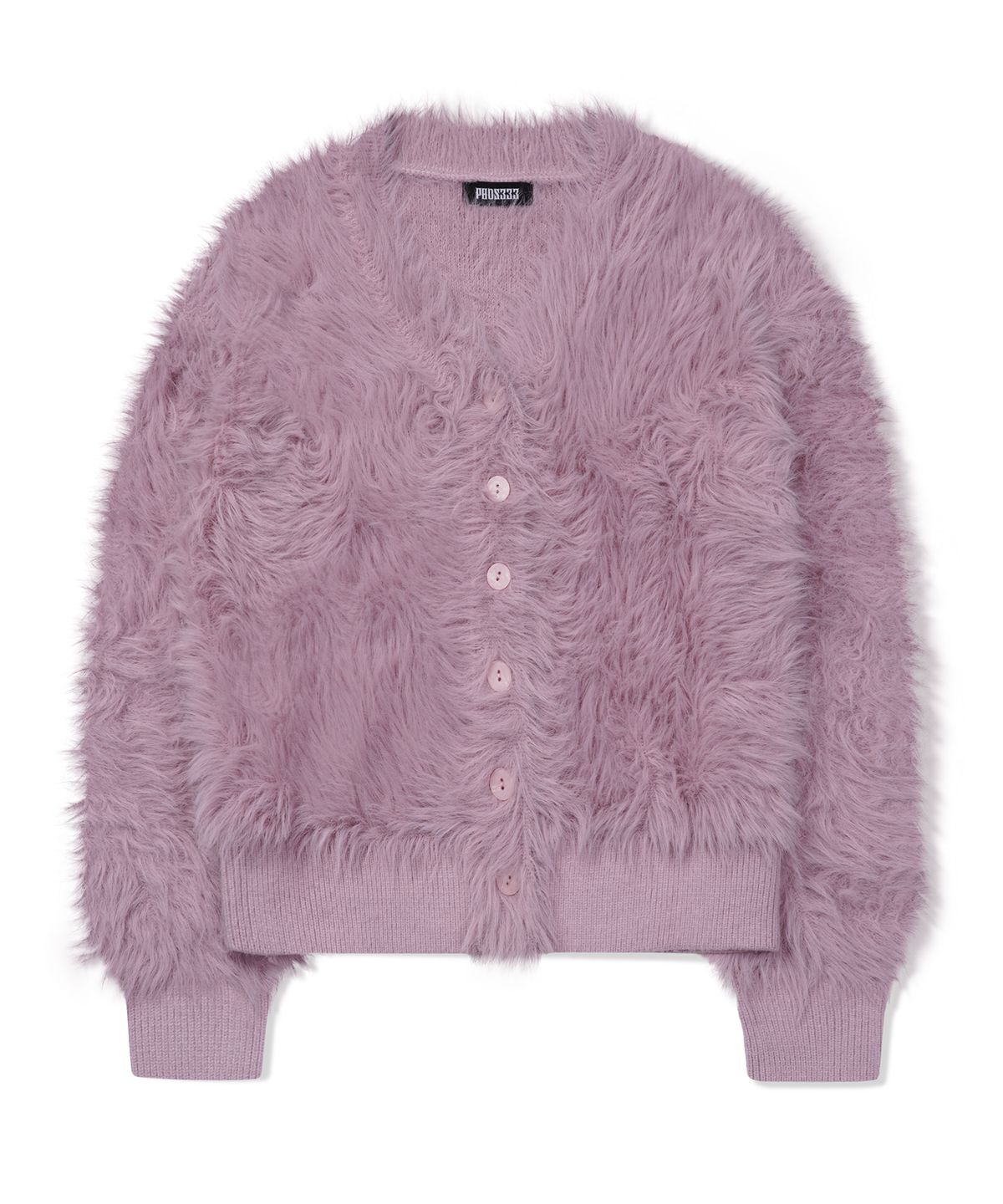 포스333(PHOS333) W Short Hairy Cardigan/Pink