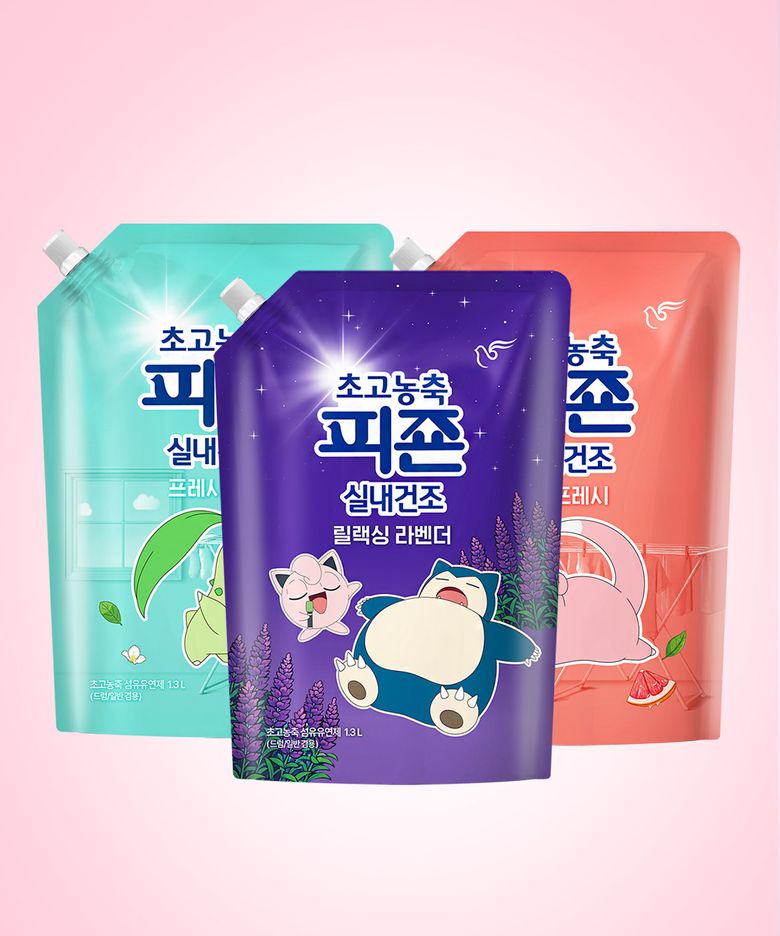 [포켓몬에디션] 피죤 5배 초고농축 실내건조 섬유유연제 1.3Lx3개