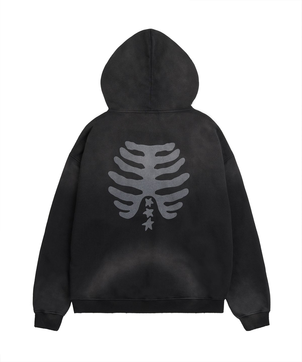 피치블랙(PITCHBLACK) BONE STAR WASHED HOODIE (WASHED BLACK)