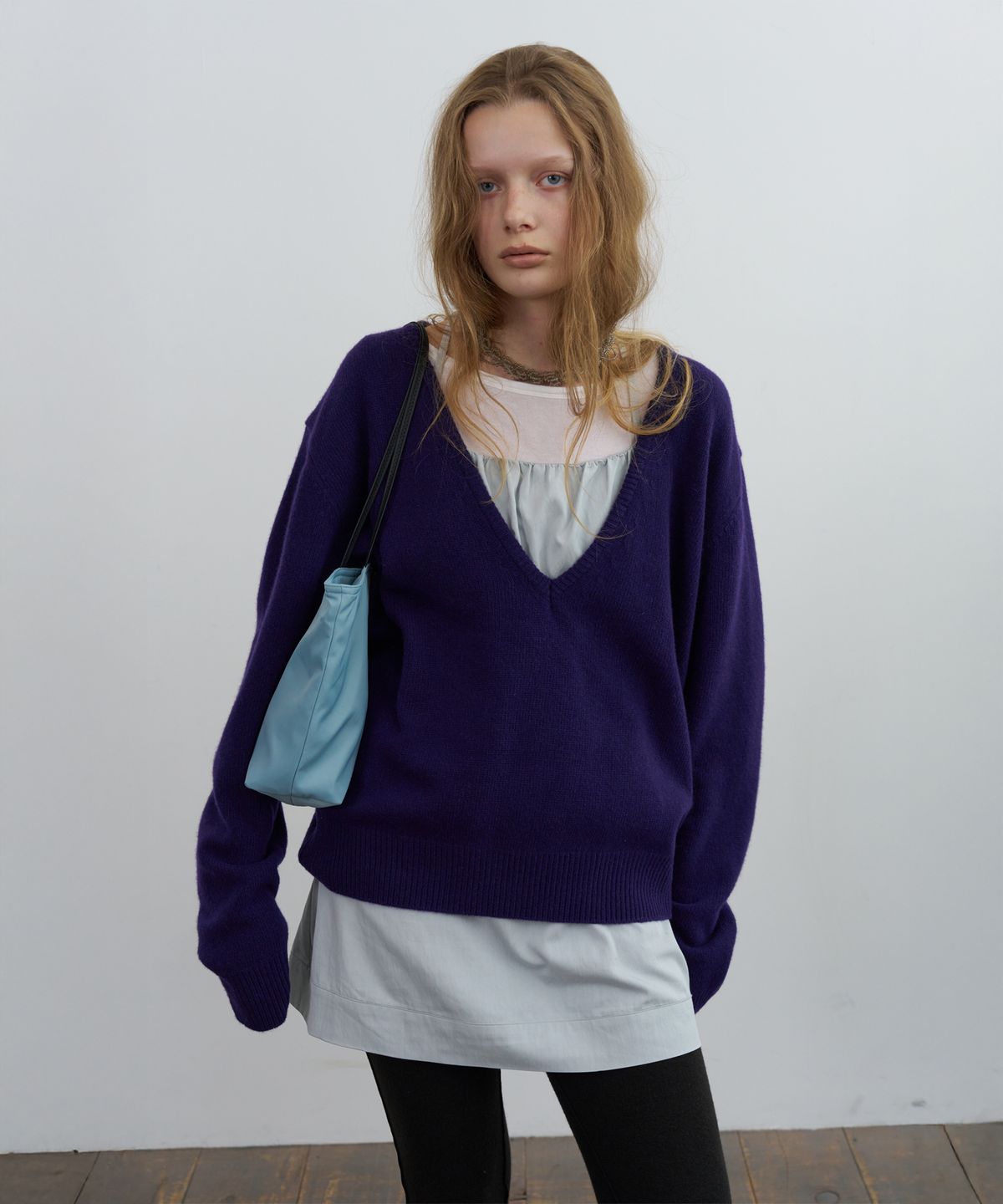 포에토(FOETO) Tasha shirring dress - blue