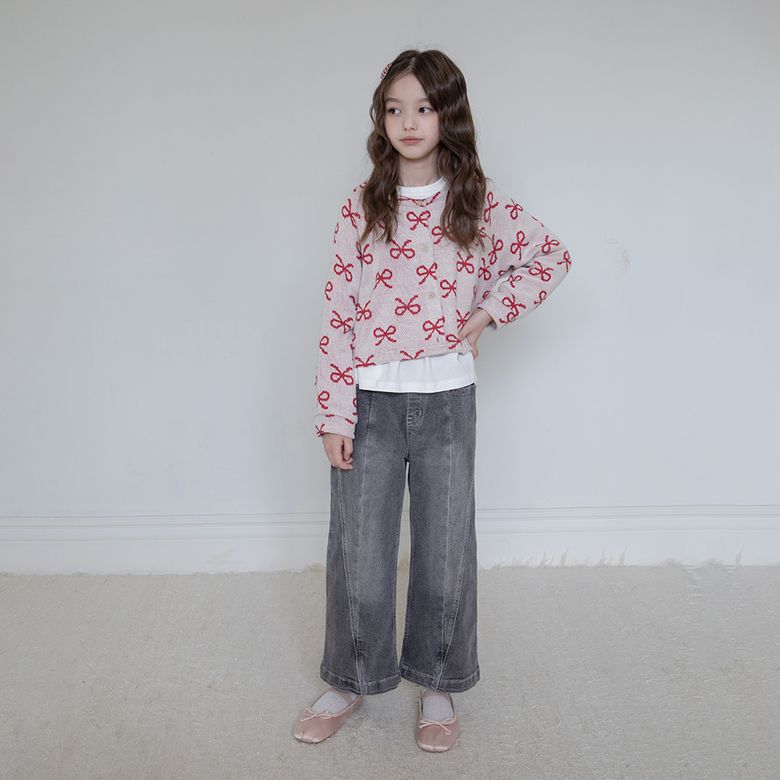 파인 절개 데님 팬츠