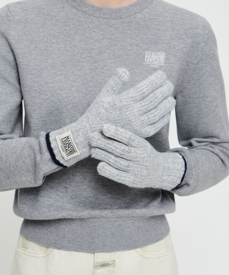 CLASSIC LOGO KNIT GLOVE light gray