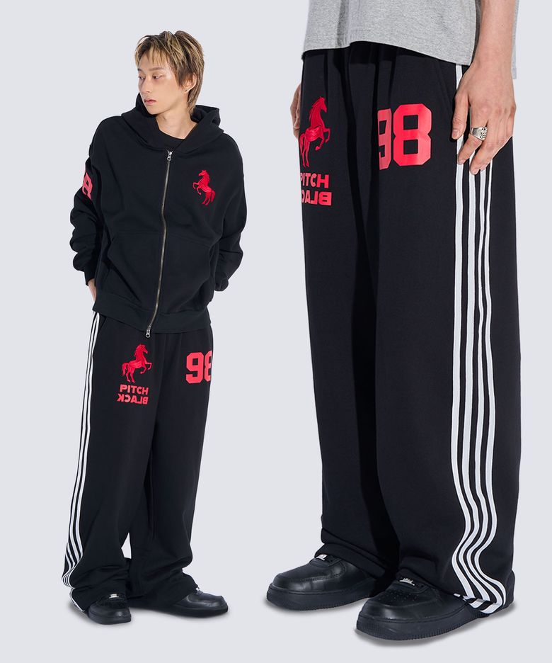 WESTERN HORSE 98 TRACK SWEAT PANTS (BLACK)