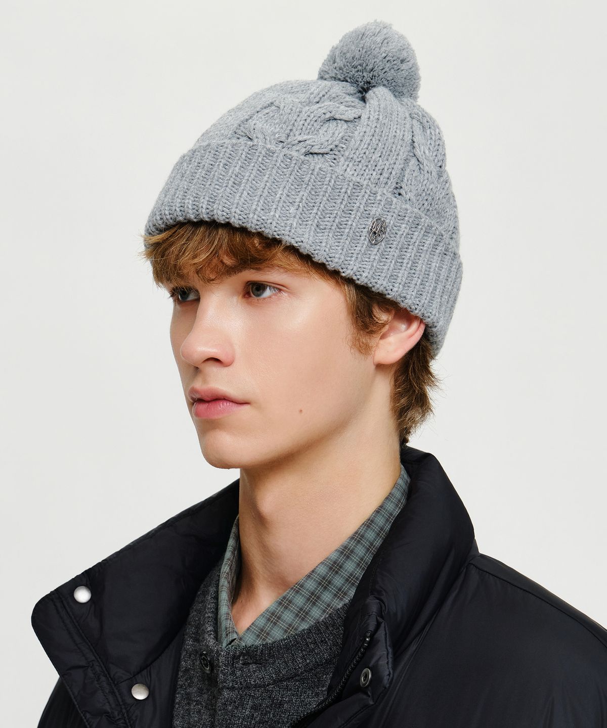 마리떼 프랑소와 저버(MARITHÉ + FRANҪOIS GIRBAUD) CABLE KNIT BEANIE melange gray